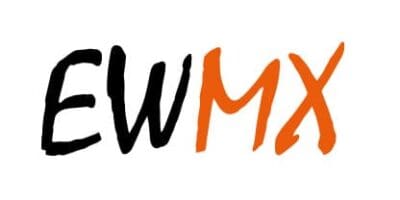 Logo EWMX en lettres manuscrites noires et orange sur fond blanc.
